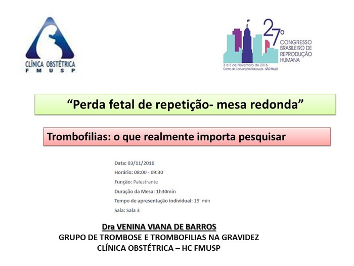 Dra Venina ministrou uma aula no 27° Congresso Brasileiro de Reprodução Humana
