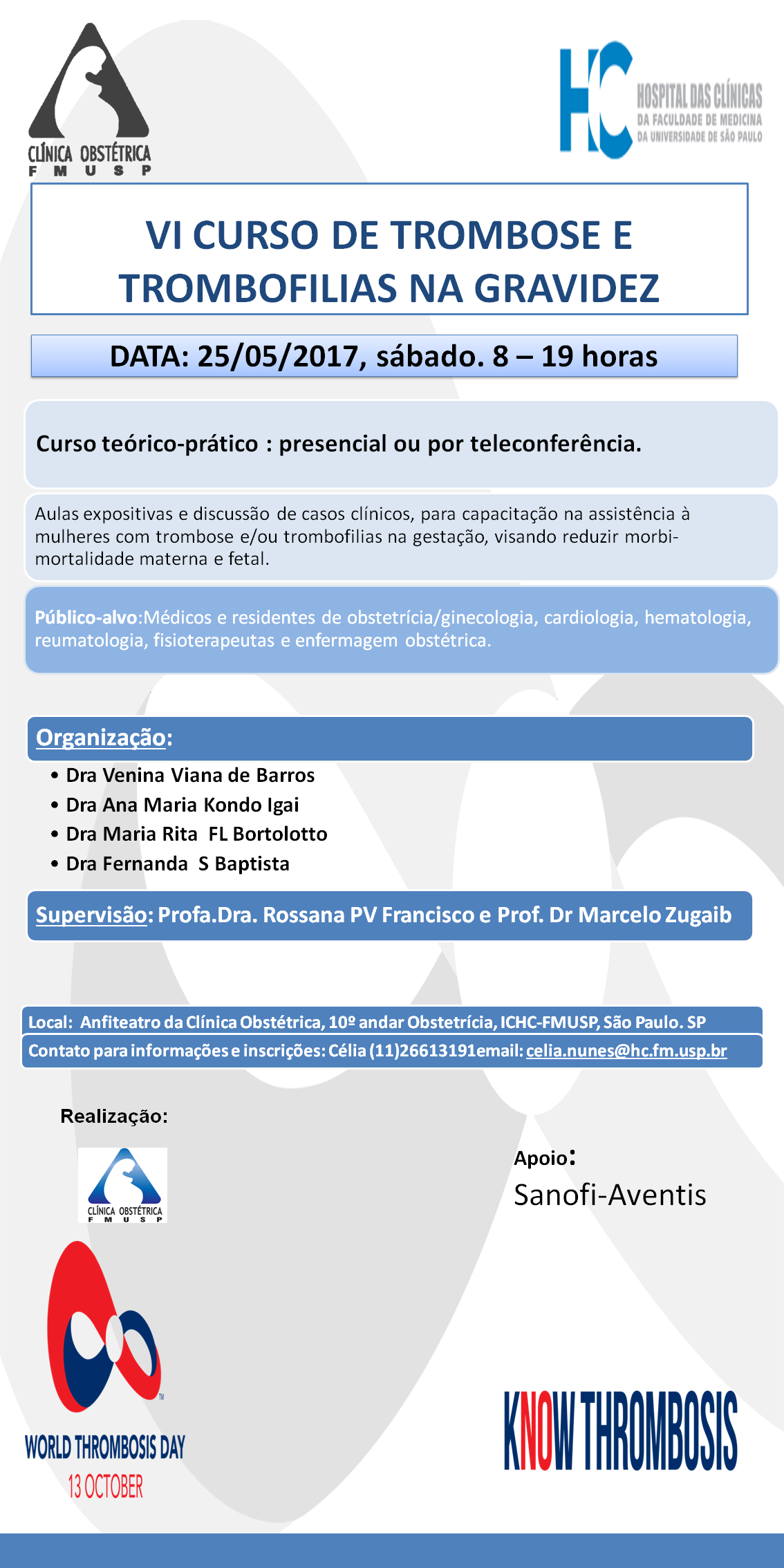 VI CURSO DE TROMBOSE E TROMBOFILIAS NA GRAVIDEZ