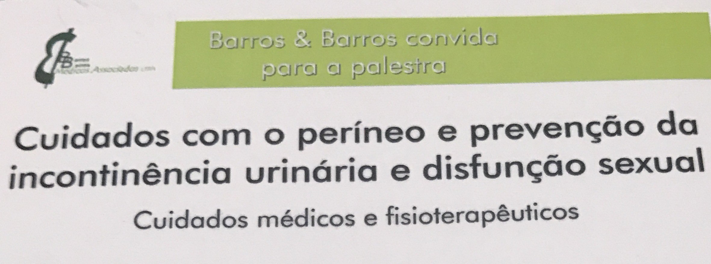 PALESTRA CUIDADOS COM O PERíNEO E PREVENÇÃO DA INCONTINÊNCIA URINÁRIA